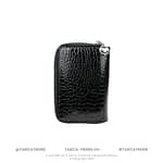 Alessandro, kis alakú, keretes krokó mintás fekete női pénztárca - tarca-trend.hu