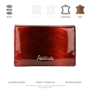 Alessandro Paoli pénztárca piros bőr RFID 6341 tarca-trend.hu