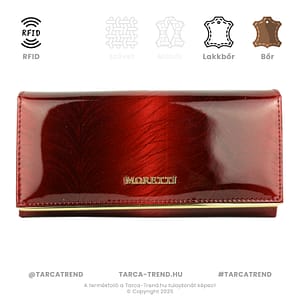 Moretti brifkó pénztárca pillangó piros bőr RFID ACE0807 tarca-trend.hu